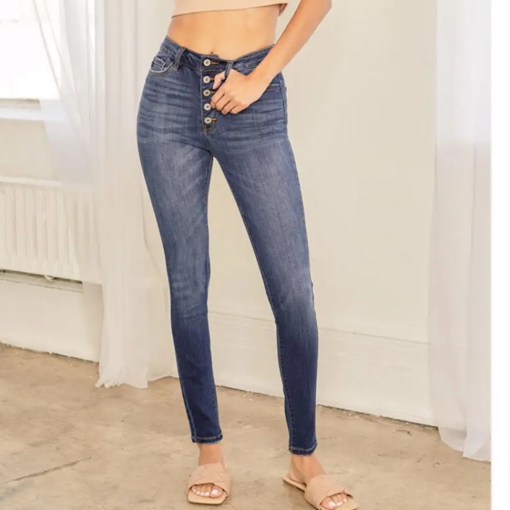 Kan Can high rise super skinny jeans